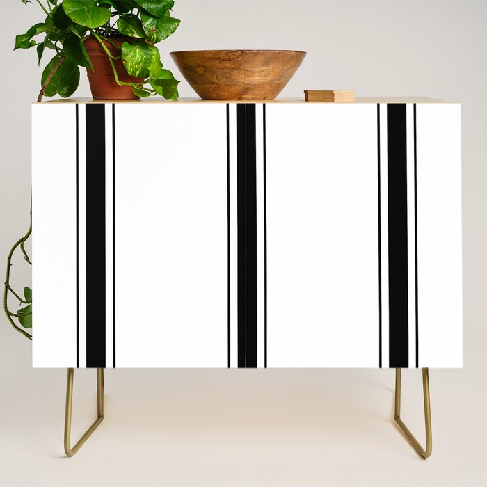 Black And White Stripes Credenza Gallery Image 1