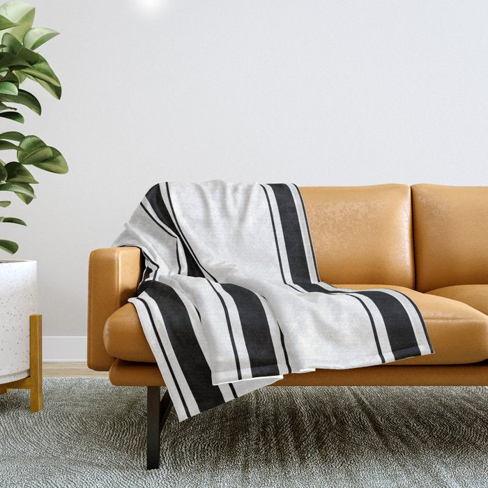 Black And White Stripes Throw Blanket Gallery Image 1
