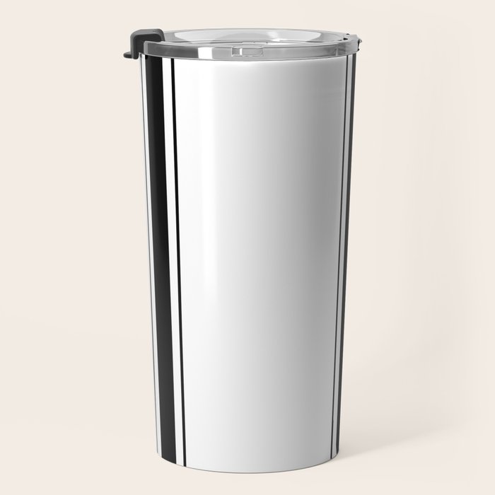 Black And White Stripes Travel Mug Gallery Image 3