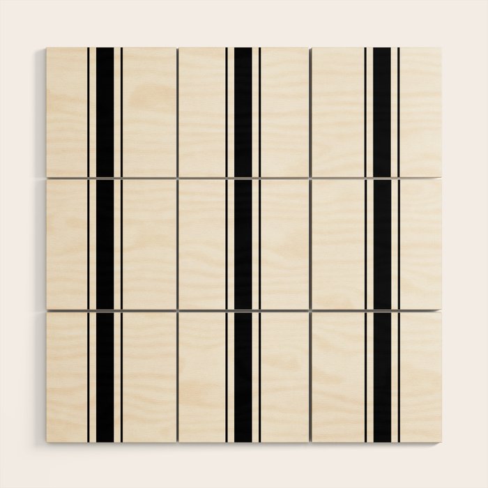 Black And White Stripes Wood Wall Art Gallery Image 1