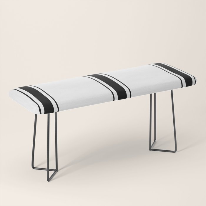 Black And White Stripes Bench Gallery Image 1