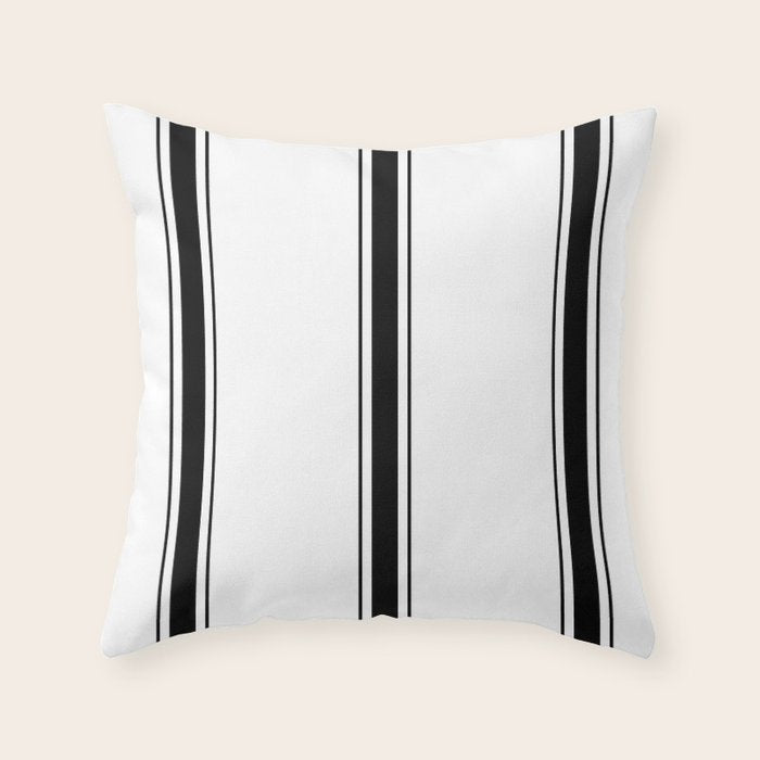 Black And White Stripes Throw Pillow Gallery Image 6