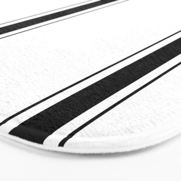 Black And White Stripes Bath Mat Gallery Image 3