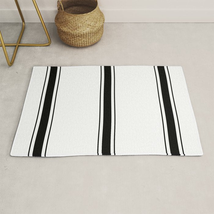 Black And White Stripes Rug Gallery Image 1