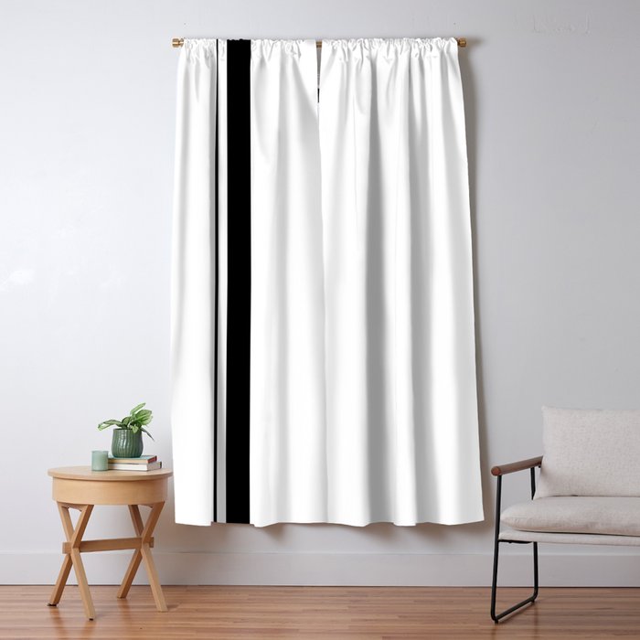 Black And White Stripes Window Curtain Gallery Image 1