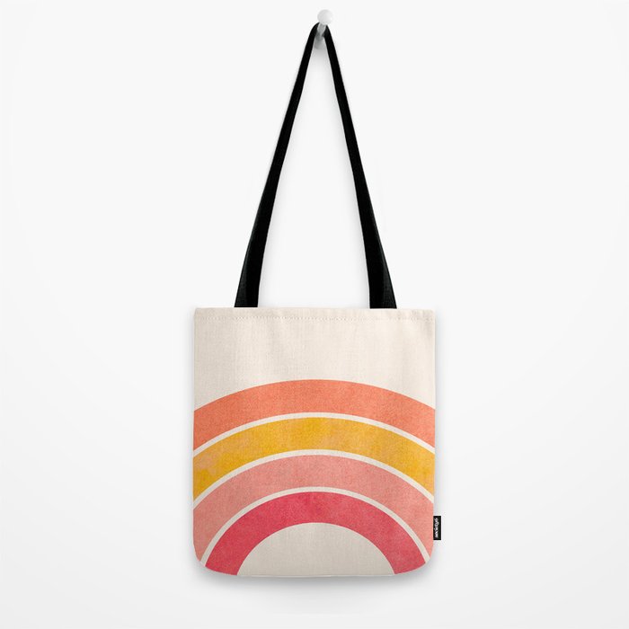 Whimsical Vintage Rainbow Waves Tote Bag Gallery Image 2