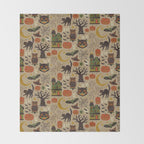 Vintage Halloween Throw Blanket Gallery Image 2