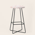Make A Wish Dandelion Pattern in Pastel Pink & Peach Stool Gallery Image 1