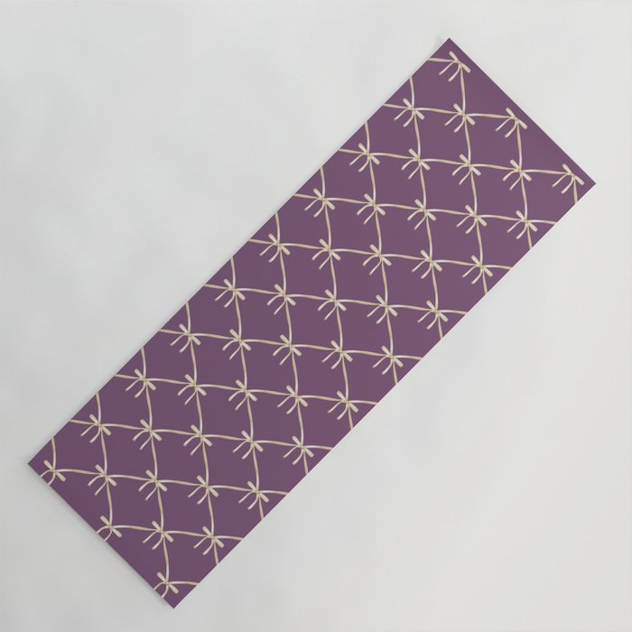 Bows & Ribbons Pattern XXXVI Lavender Purple Yoga Mat Gallery Image 1