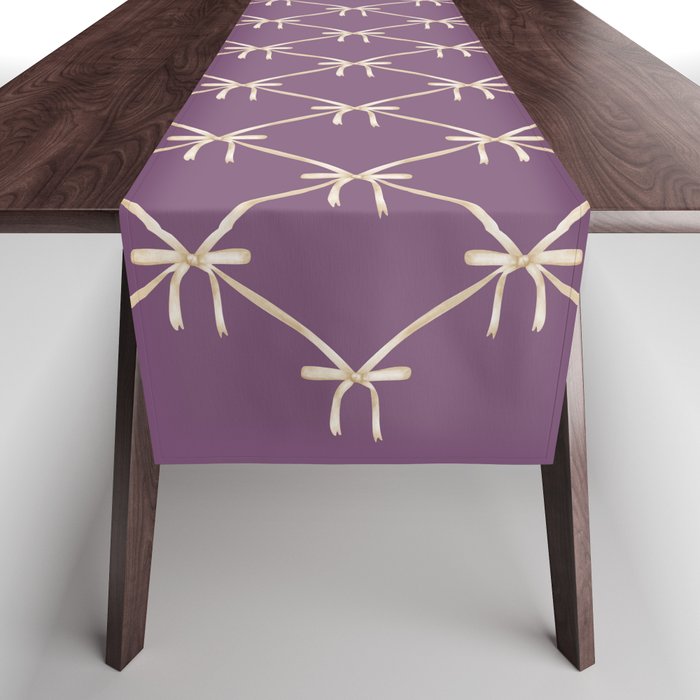 Bows & Ribbons Pattern XXXVI Lavender Purple Table Runner Gallery Image 1