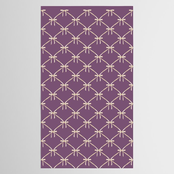 Bows & Ribbons Pattern XXXVI Lavender Purple Tablecloth Gallery Image 2