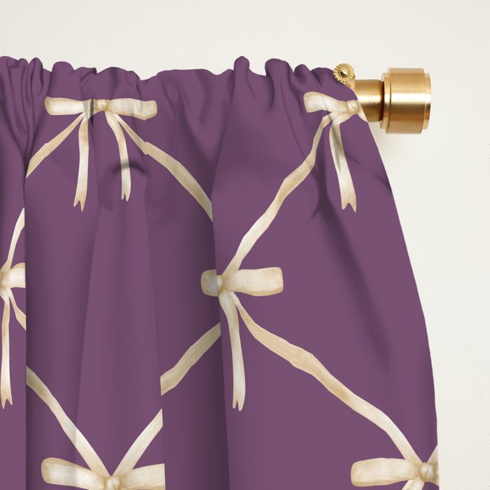 Bows & Ribbons Pattern XXXVI Lavender Purple Window Curtain Gallery Image 2