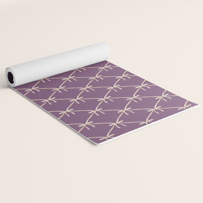 Bows & Ribbons Pattern XXXVI Lavender Purple Yoga Mat Gallery Image 2