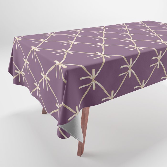 Bows & Ribbons Pattern XXXVI Lavender Purple Tablecloth Gallery Image 1