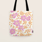 Wild Mountain Roses - sunset pink and orange  Tote Bag Gallery Image 1