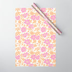 Wild Mountain Roses - sunset pink and orange  Wrapping Paper Gallery Image 1