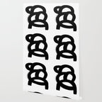 Black & White Minimalist Abstract Mid century Ink Art Dark Brush Strokes Wallpaper Gallery Image 2