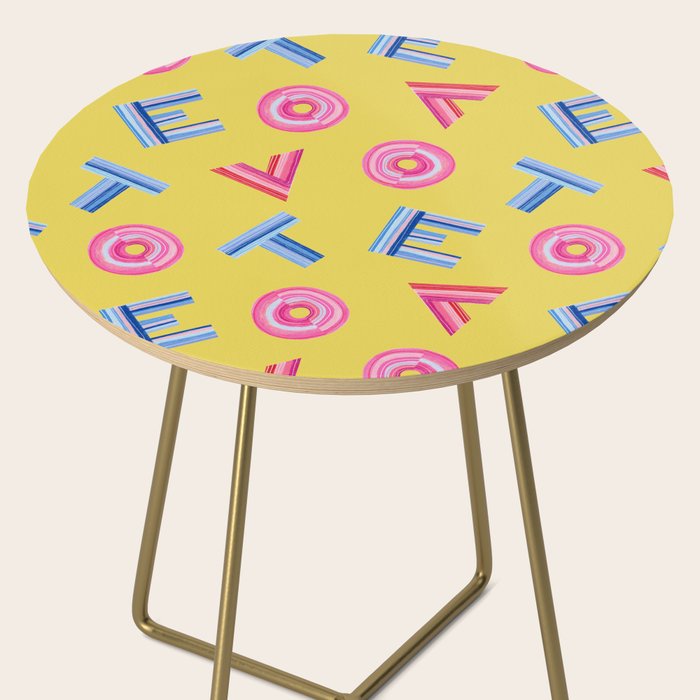 Cast Your Vote | Hand-Lettered Pattern in Yellow Side Table Gallery Image 2