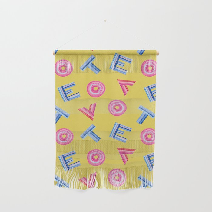 Cast Your Vote | Hand-Lettered Pattern in Yellow Wall Hanging Gallery Image 1