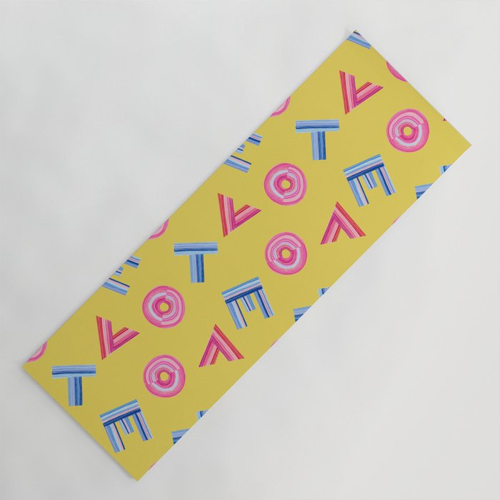 Cast Your Vote | Hand-Lettered Pattern in Yellow Yoga Mat Gallery Image 1