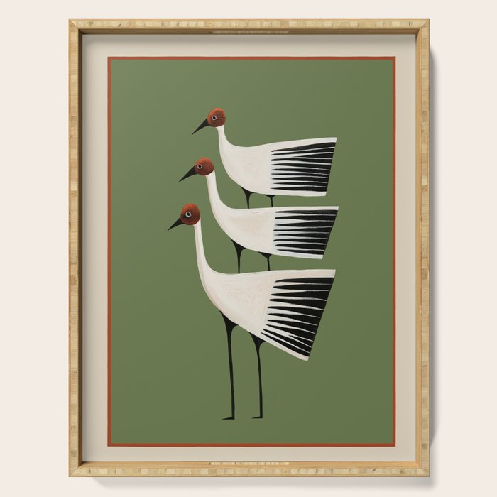 Striped Bird Trio Serving Tray Gallery Image 1