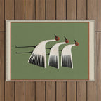 Striped Bird Trio Outdoor Rug Gallery Image 1