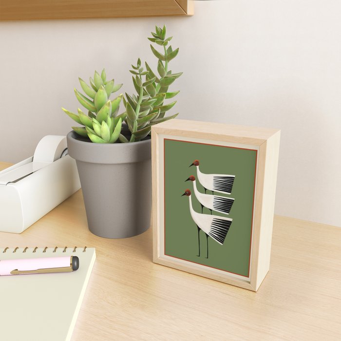 Striped Bird Trio Mini Art Print Gallery Image 2