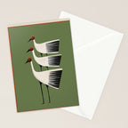 Striped Bird Trio Stationery Card Gallery Image 2