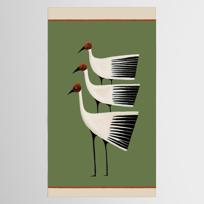 Striped Bird Trio Tablecloth Gallery Image 2