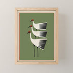 Striped Bird Trio Mini Art Print Gallery Image 1