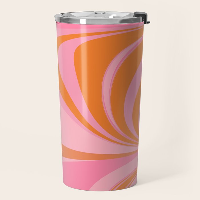 Groovy Color in Pink and Orange Travel Mug Gallery Image 2