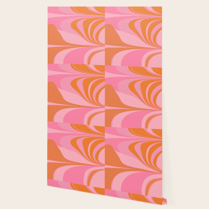 Groovy Color in Pink and Orange Wallpaper Gallery Image 2