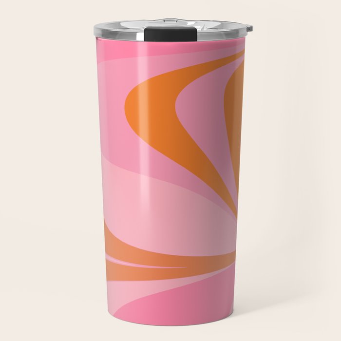 Groovy Color in Pink and Orange Travel Mug Gallery Image 1