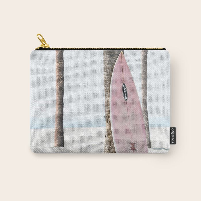 California Beach Pink Surfboard Carry All Pouch Gallery Image 1