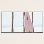 California Beach Pink Surfboard Desk Mat Gallery Image 3