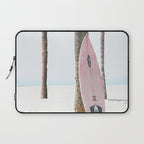California Beach Pink Surfboard Laptop Sleeve Gallery Image 1