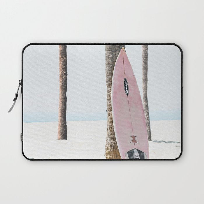 California Beach Pink Surfboard Laptop Sleeve Gallery Image 1