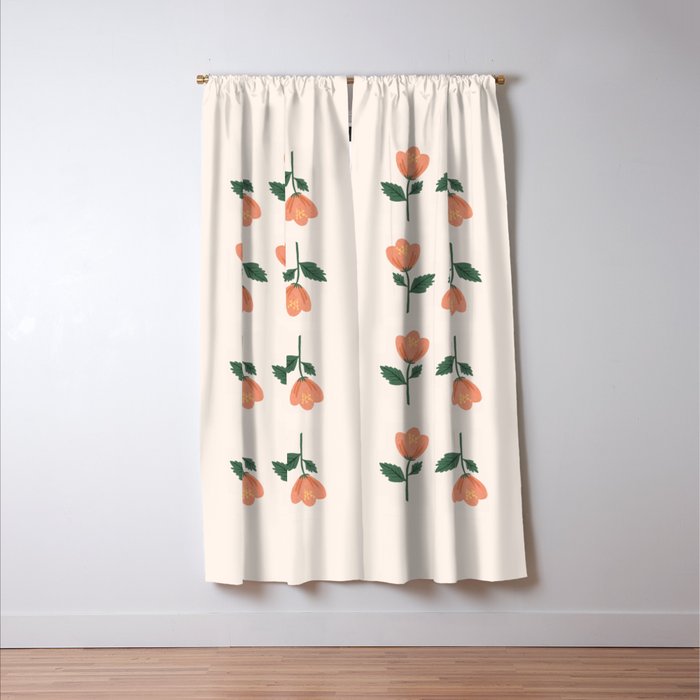Pink Peony Pattern Window Curtain Gallery Image 3