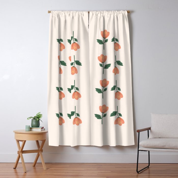 Pink Peony Pattern Window Curtain Gallery Image 1