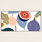 Fig Bohème, Botanical Fruits Food Nature, Vintage Plants Free-style Illustration Jungle, Garden Forest Summer Juicy Bohemian Sweetness Desk Mat Gallery Image 3