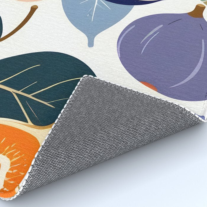 Fig Bohème, Botanical Fruits Food Nature, Vintage Plants Free-style Illustration Jungle, Garden Forest Summer Juicy Bohemian Sweetness Rug Gallery Image 4
