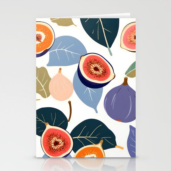Fig Bohème, Botanical Fruits Food Nature, Vintage Plants Free-style Illustration Jungle, Garden Forest Summer Juicy Bohemian Sweetness Stationery Card Gallery Image 1
