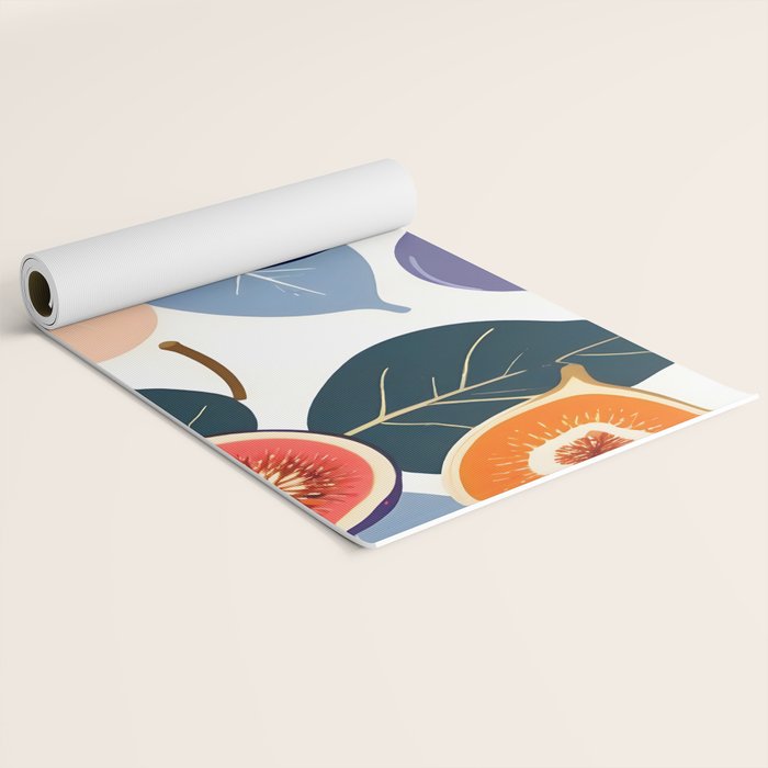 Fig Bohème, Botanical Fruits Food Nature, Vintage Plants Free-style Illustration Jungle, Garden Forest Summer Juicy Bohemian Sweetness Yoga Mat Gallery Image 2