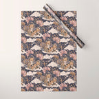 Fox Cubs in Moonlit Garden Wrapping Paper Gallery Image 1