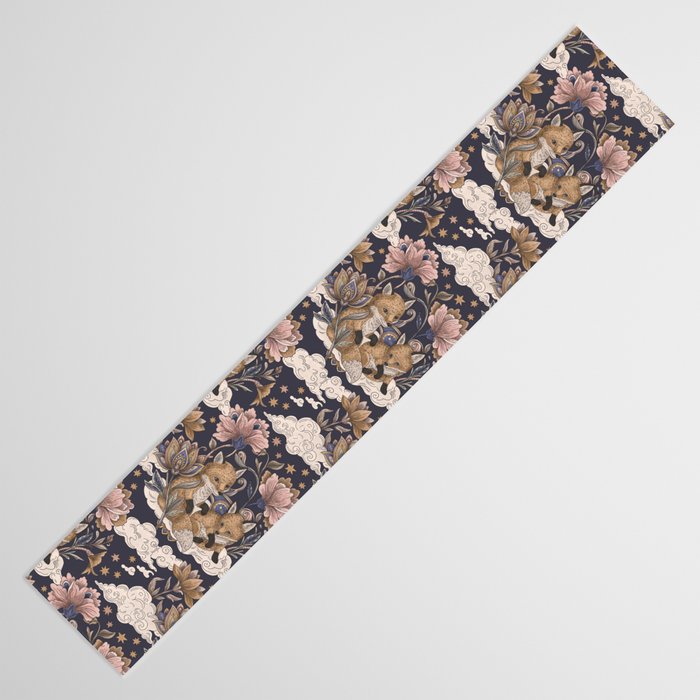 Fox Cubs in Moonlit Garden Table Runner Gallery Image 3