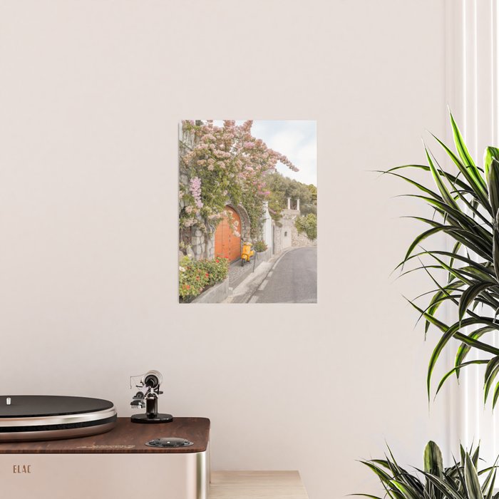 Floral Road on Capri Island | Pastel Color Street in Italy Summer Art Print | Wanderlust Vibes Travel Photography Poster Gallery Image 2