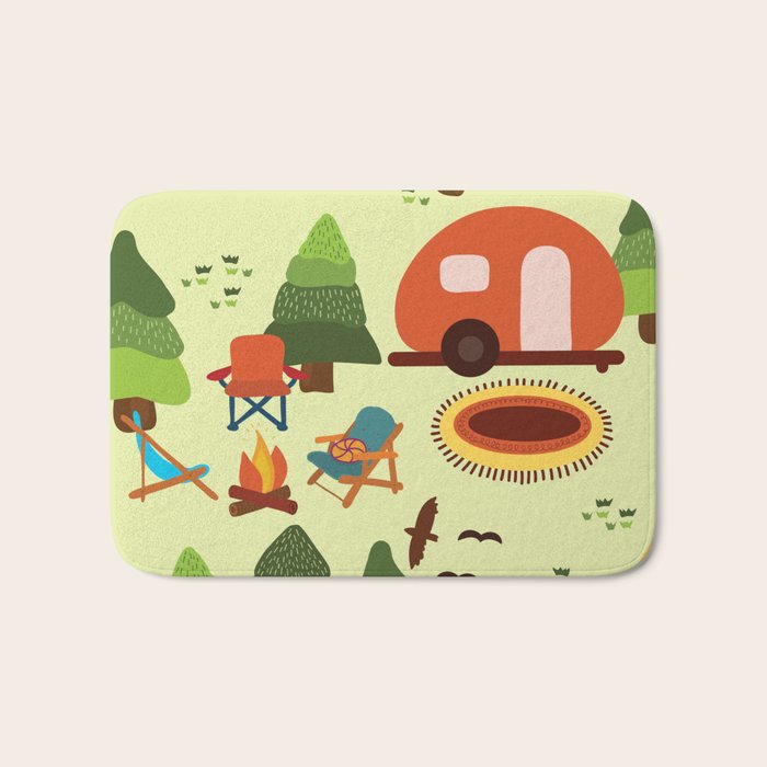 Caravan Campground Vacation Bath Mat Gallery Image 1