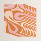 Mod Swirl Retro Abstract Pattern Orange Pink Cream Wrapping Paper Gallery Image 3