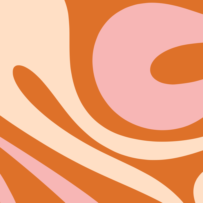 Mod Swirl Retro Abstract Pattern Orange Pink Cream Coffee Mug Gallery Image 2