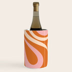 Mod Swirl Retro Abstract Pattern Orange Pink Cream Wine Chiller Gallery Image 1